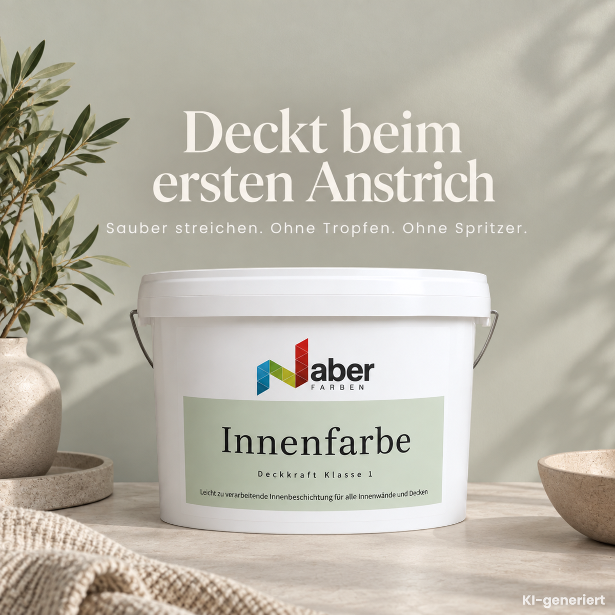 Premium Wandfarbe - Seidengrau, Hochdeckend, Tropf- & Spritzgehemmt – Matt