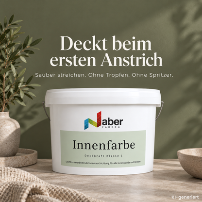Premium Wandfarbe - Olive Dark, Hochdeckend, Tropf- & Spritzgehemmt – Matt
