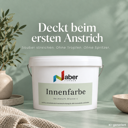 Premium Wandfarbe - Salbeigrün, Hochdeckend, Tropf- & Spritzgehemmt – Matt