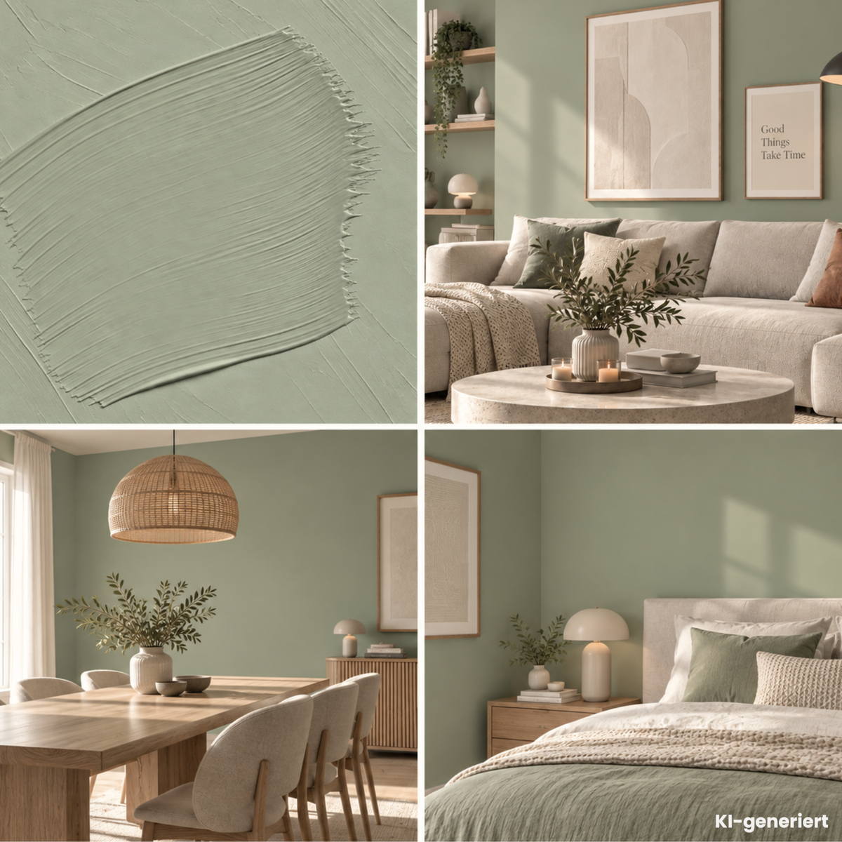 Premium Wandfarbe - Olive Light, Hochdeckend, Tropf- & Spritzgehemmt – Matt