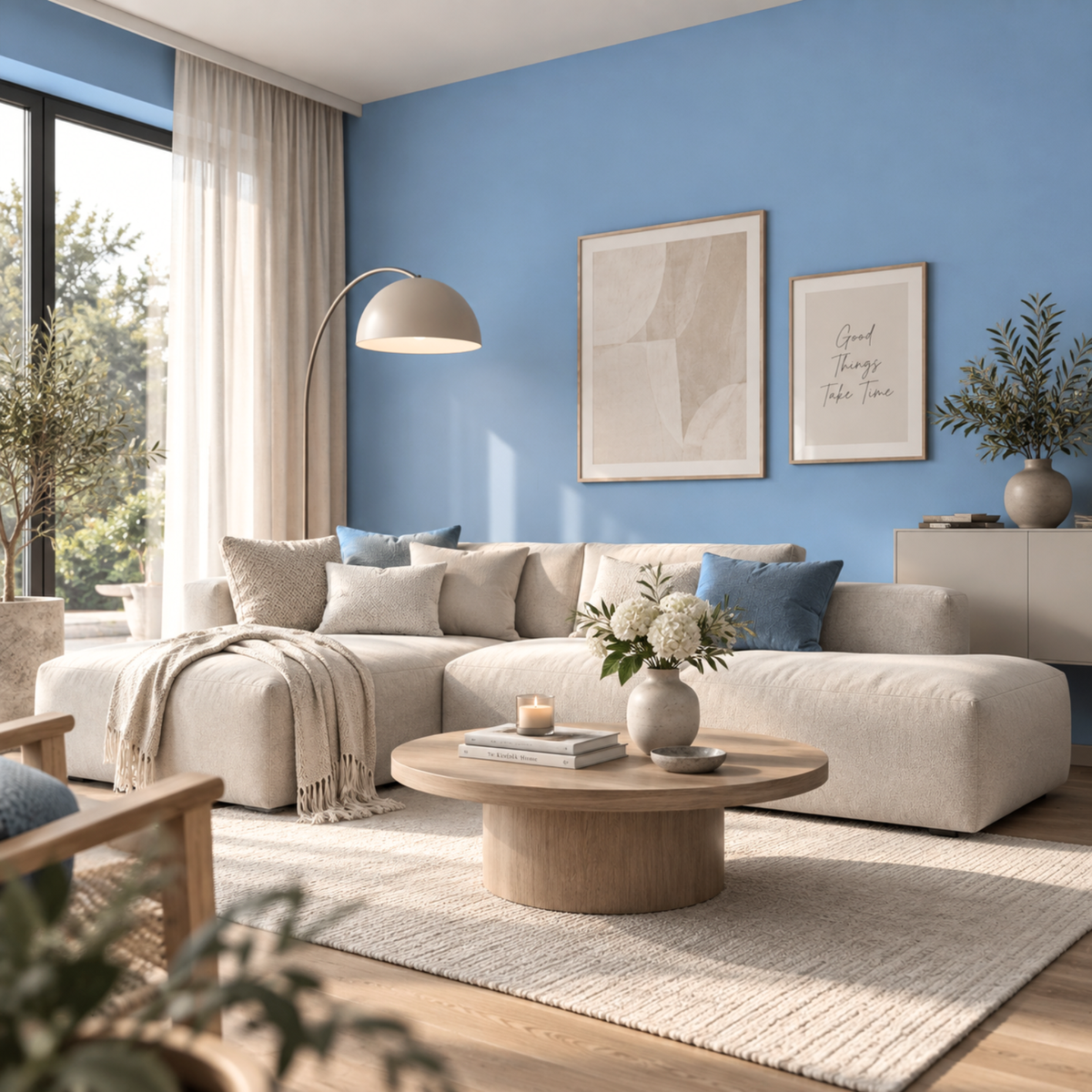 Premium Wandfarbe - Frosted Blue, Hochdeckend, Tropf- & Spritzgehemmt – Matt