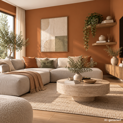 Premium Wandfarbe - Terracotta, Hochdeckend, Tropf- & Spritzgehemmt – Matt