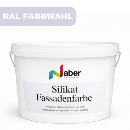 5 L Silikat Fassadenfarbe, Hausfarbe, Sockelfarbe, RAL Farbwahl - MATT