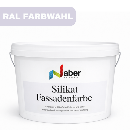 5 L Silikat Fassadenfarbe, Hausfarbe, Sockelfarbe, RAL Farbwahl - MATT