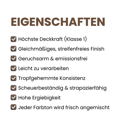 Premium Wandfarbe - Mocha Mousse, Hochdeckend, Tropf- & Spritzgehemmt – Matt