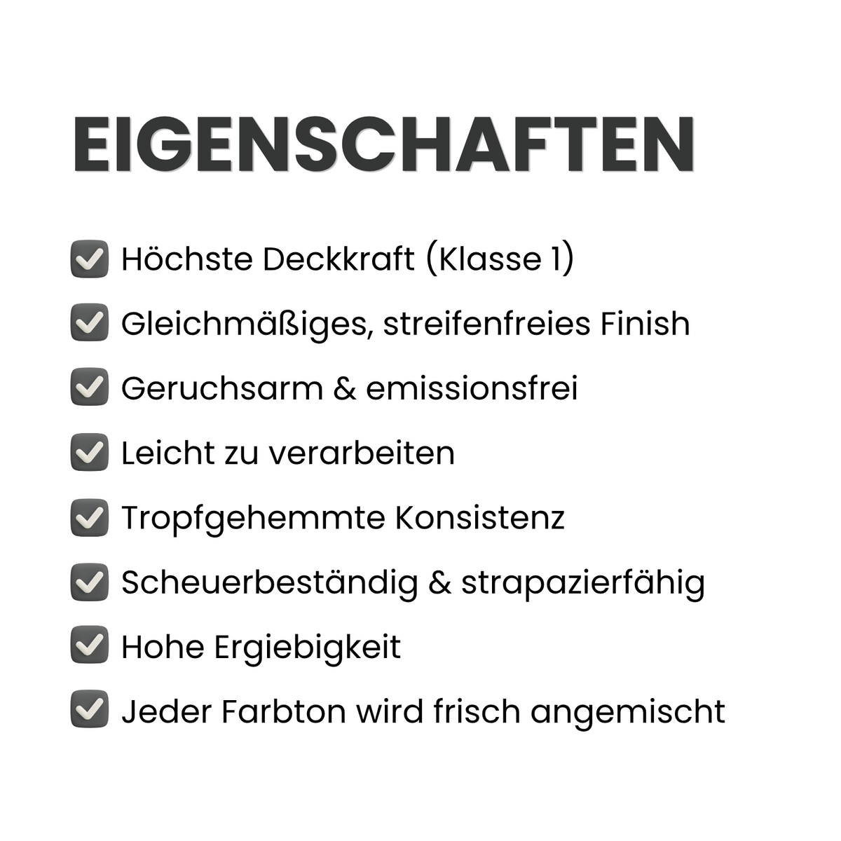 Premium Wandfarbe - Pure Black, Hochdeckend, Tropf- & Spritzgehemmt – Matt