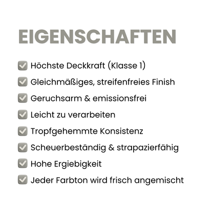 Premium Wandfarbe - Nebel, Hochdeckend, Tropf- & Spritzgehemmt – Matt