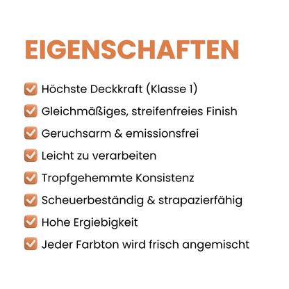 Premium Wandfarbe - Papaya, Hochdeckend, Tropf- & Spritzgehemmt – Matt