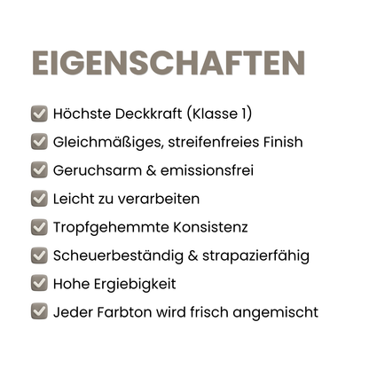 Premium Wandfarbe - Kaschmirbraun, Hochdeckend, Tropf- & Spritzgehemmt – Matt