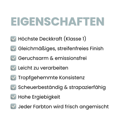 Premium Wandfarbe - Blaugrau, Hochdeckend, Tropf- & Spritzgehemmt – Matt