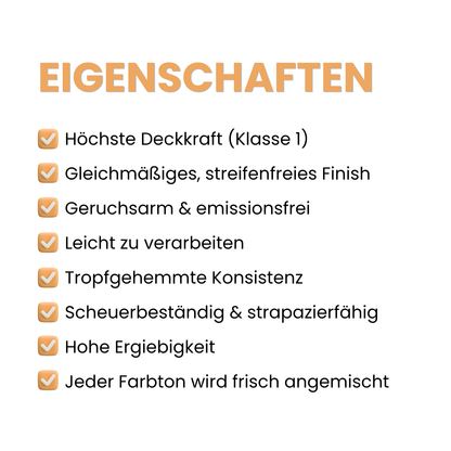 Premium Wandfarbe - Onyx, Hochdeckend, Tropf- & Spritzgehemmt – Matt
