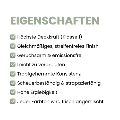 Premium Wandfarbe - Leichtes Salbeigrün, Hochdeckend, Tropf- & Spritzgehemmt – Matt