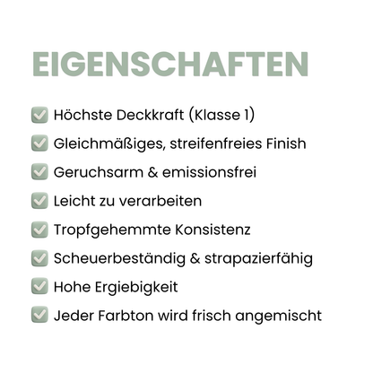 Premium Wandfarbe - Salbeigrün, Hochdeckend, Tropf- & Spritzgehemmt – Matt