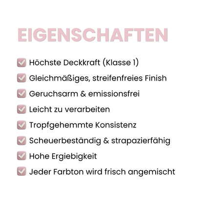 Premium Wandfarbe - Rosa, Hochdeckend, Tropf- & Spritzgehemmt – Matt