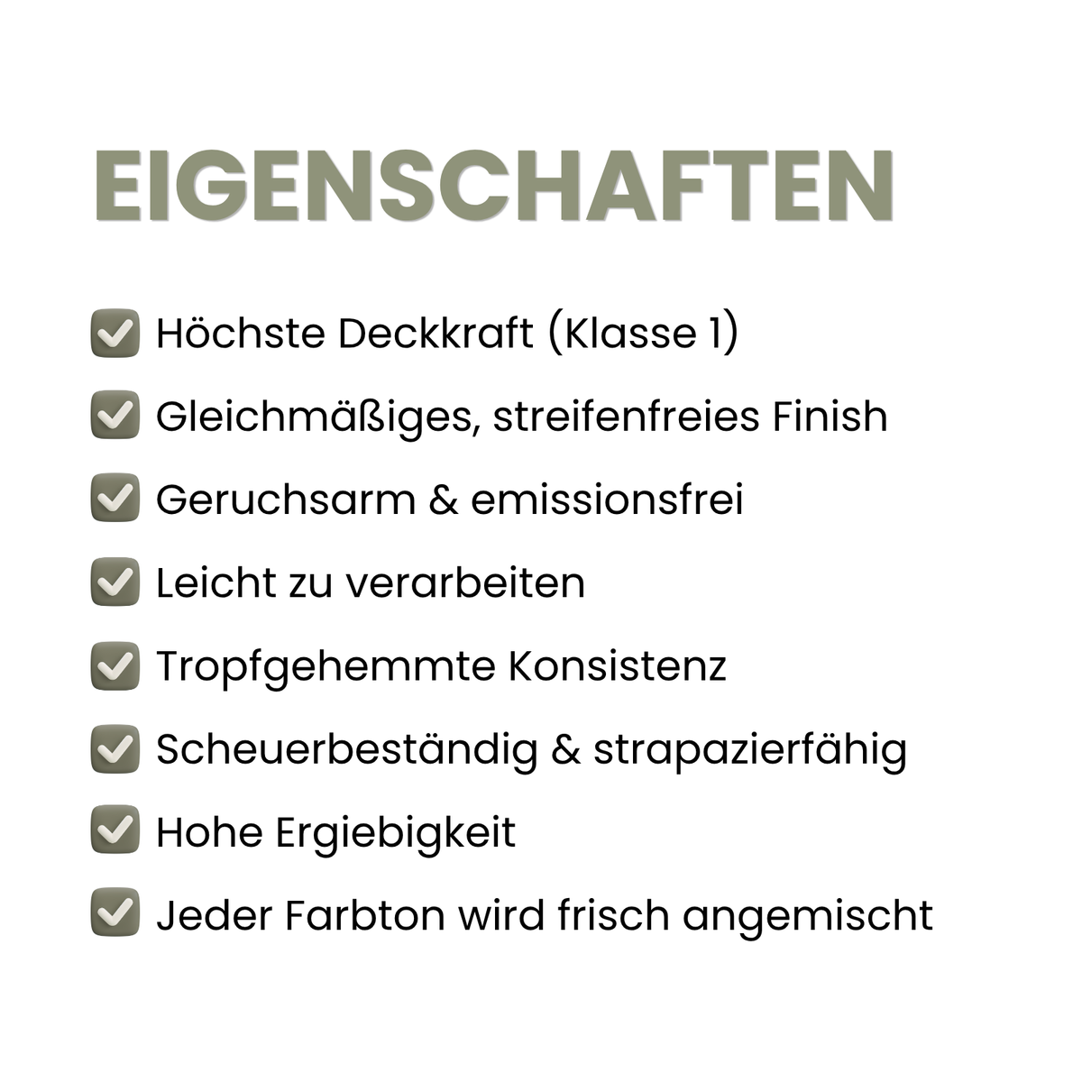 Premium Wandfarbe - Olive Medium, Hochdeckend, Tropf- & Spritzgehemmt – Matt