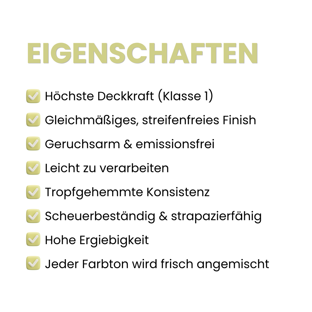 Premium Wandfarbe - Golden Green, Hochdeckend, Tropf- & Spritzgehemmt – Matt