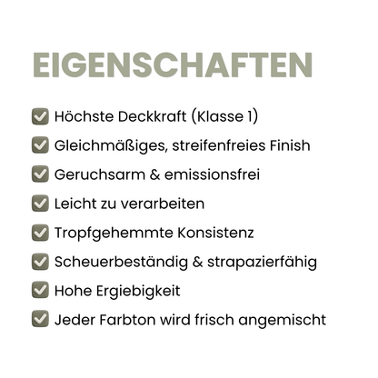 Premium Wandfarbe - Olive Light, Hochdeckend, Tropf- & Spritzgehemmt – Matt