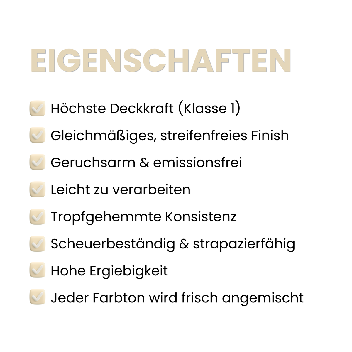 Premium Wandfarbe - Warm Sand, Hochdeckend, Tropf- & Spritzgehemmt – Matt