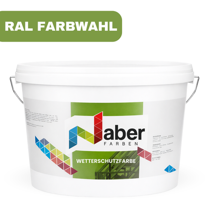 5 L Wetterschutzfarbe, Holzfarbe, Holzschutzfarbe, Deckend, RAL Farbwahl - Seidenmatt