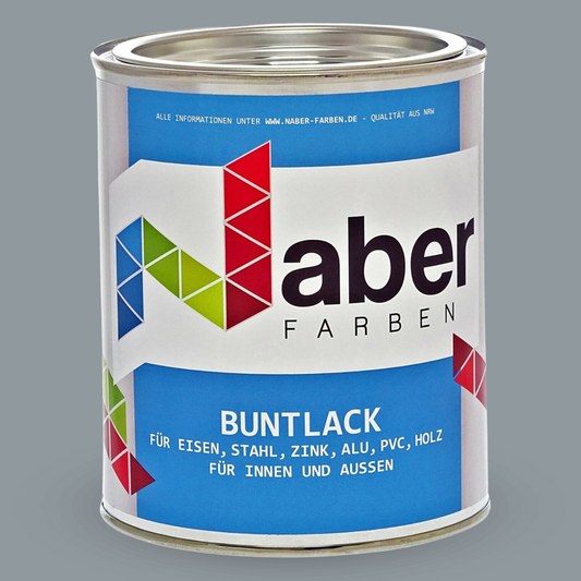 1 L Buntlack, Kunstharzlack, RAL 7001 Silbergrau, Holz, Eisen, Metall - SEIDENMATT