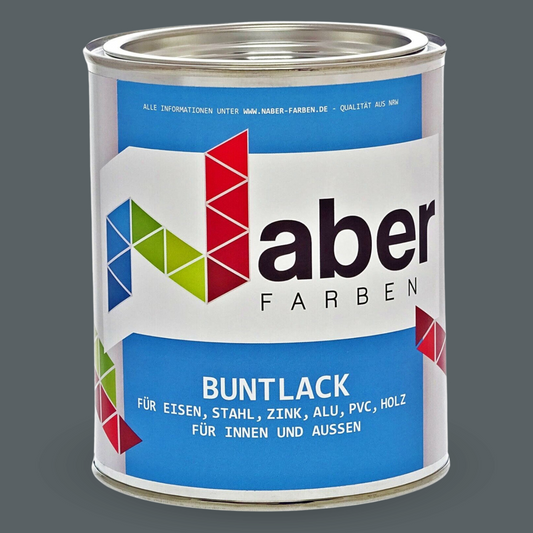 1 L Buntlack, Kunstharzlack, RAL 7012 Basaltgrau, Holz, Eisen, Metall - SEIDENMATT