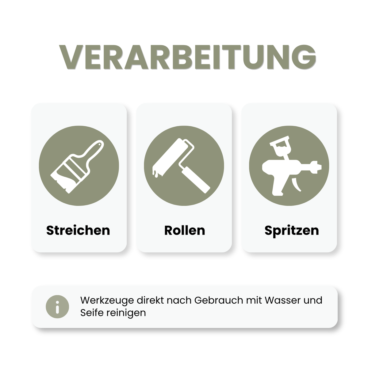 Premium Wandfarbe - Olive Medium, Hochdeckend, Tropf- & Spritzgehemmt – Matt
