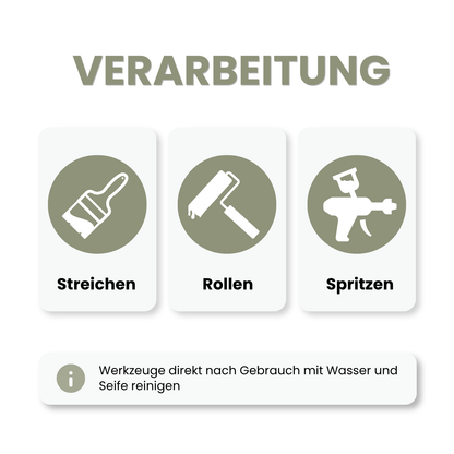 Premium Wandfarbe - Olive Medium, Hochdeckend, Tropf- & Spritzgehemmt – Matt