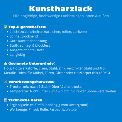 2,5 L Buntlack, Kunstharzlack, Holz, Eisen, Metall, RAL Farbwahl - SEIDENMATT