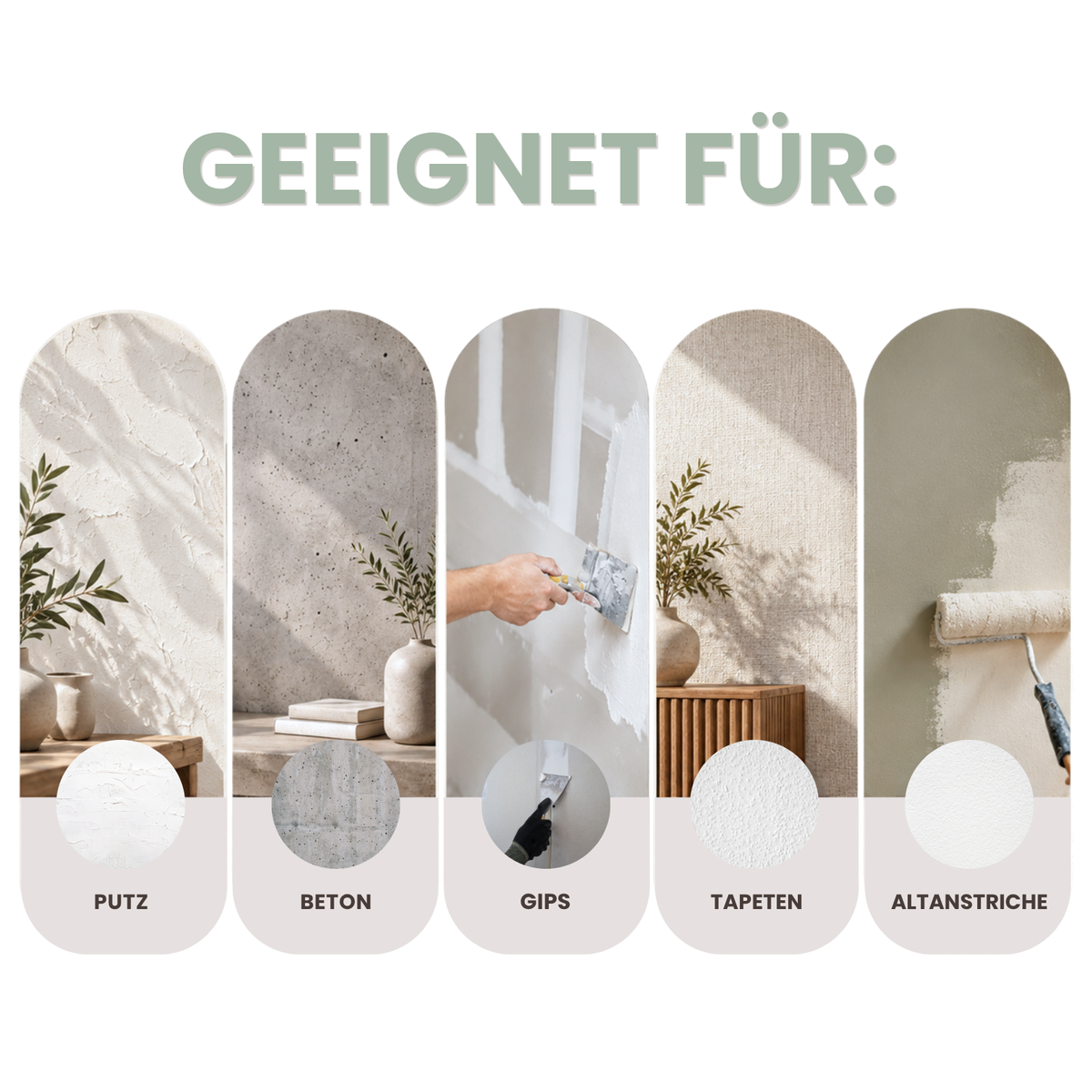 Premium Wandfarbe - Salbeigrün, Hochdeckend, Tropf- & Spritzgehemmt – Matt