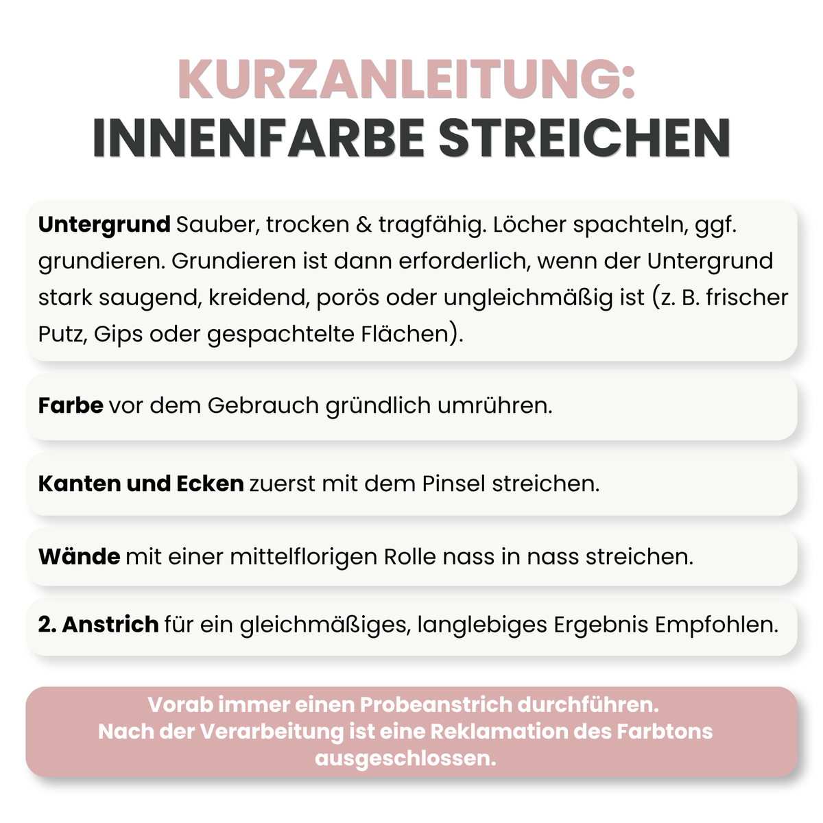 Premium Wandfarbe - Rose, Hochdeckend, Tropf- & Spritzgehemmt – Matt