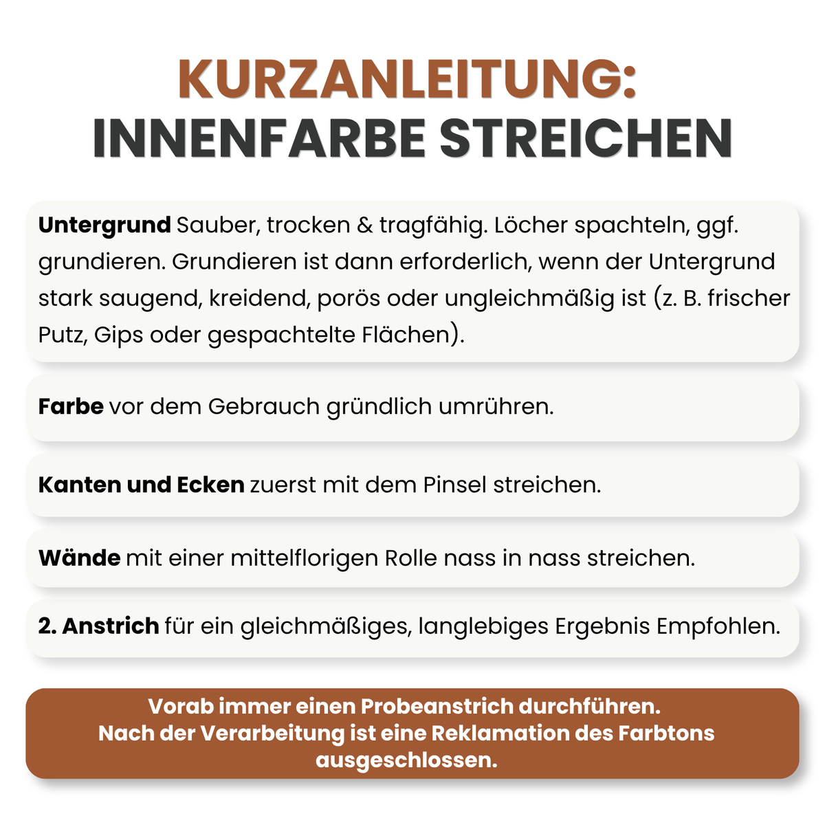 Premium Wandfarbe - Terracotta, Hochdeckend, Tropf- & Spritzgehemmt – Matt