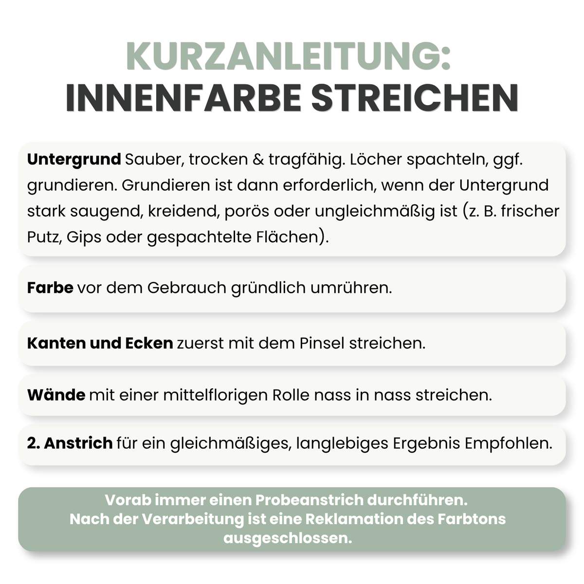 Premium Wandfarbe - Salbeigrün, Hochdeckend, Tropf- & Spritzgehemmt – Matt