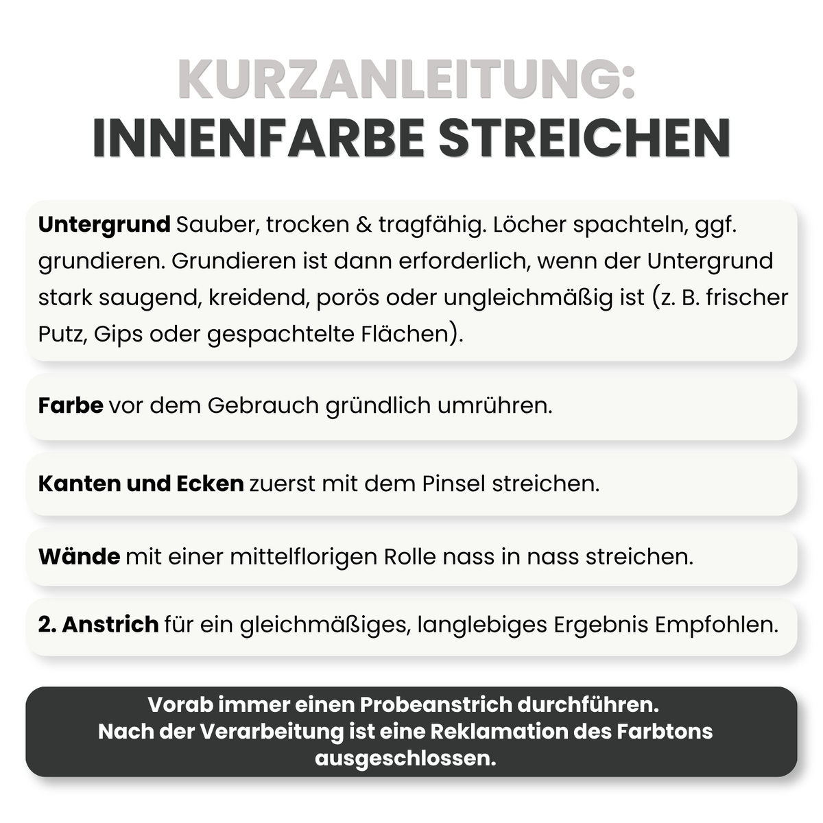 Premium Wandfarbe - Pure Black, Hochdeckend, Tropf- & Spritzgehemmt – Matt