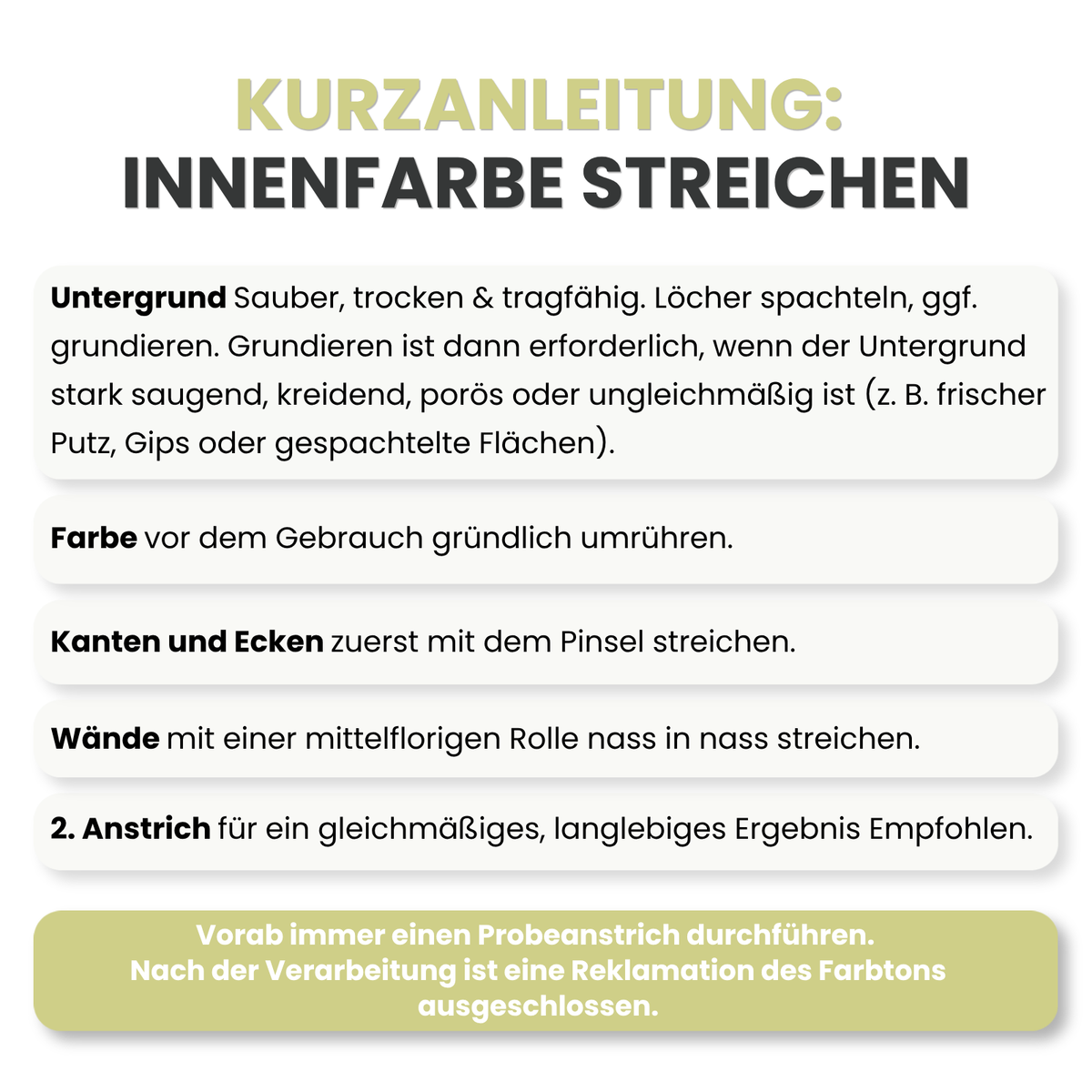 Premium Wandfarbe - Golden Green, Hochdeckend, Tropf- & Spritzgehemmt – Matt