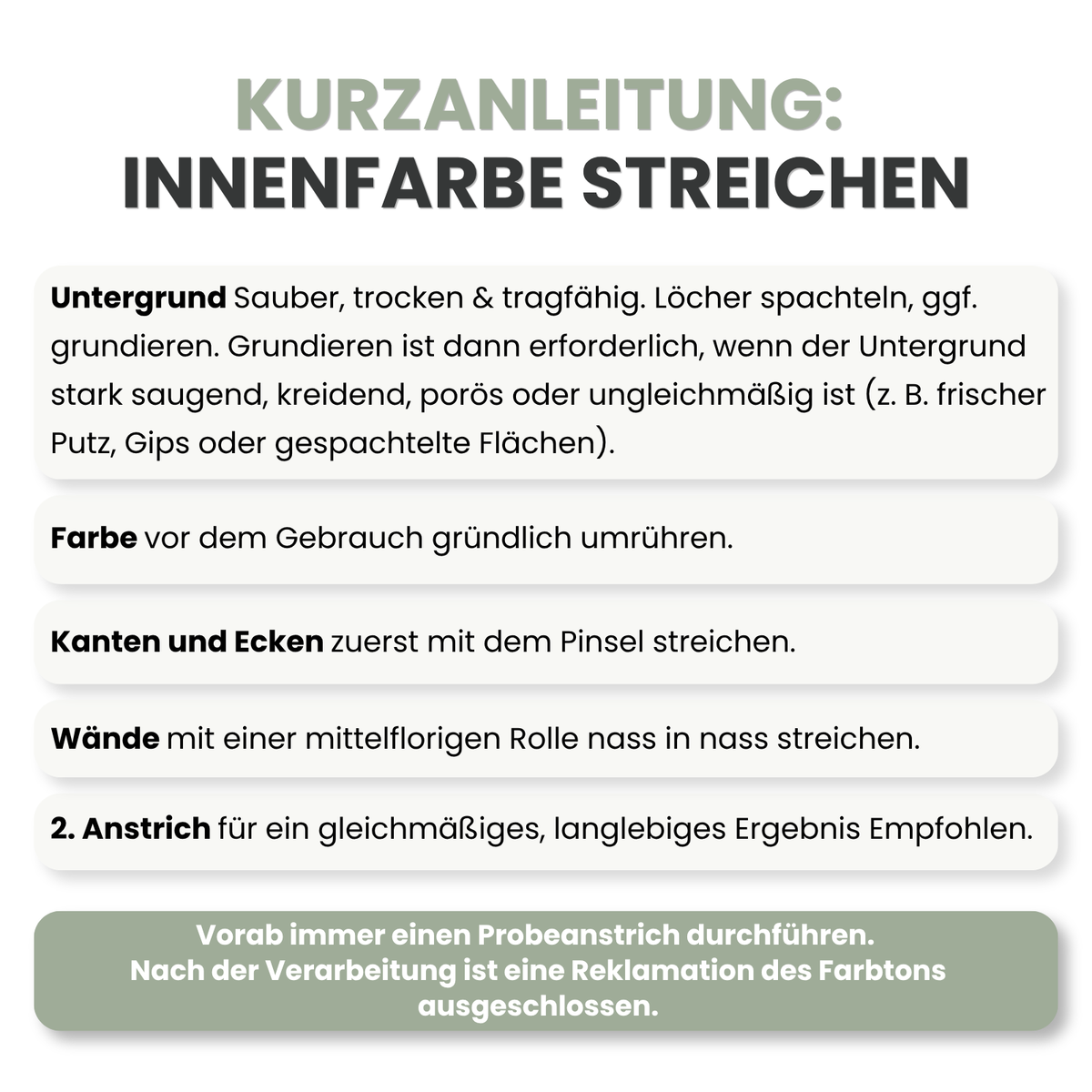 Premium Wandfarbe - Leichtes Salbeigrün, Hochdeckend, Tropf- & Spritzgehemmt – Matt