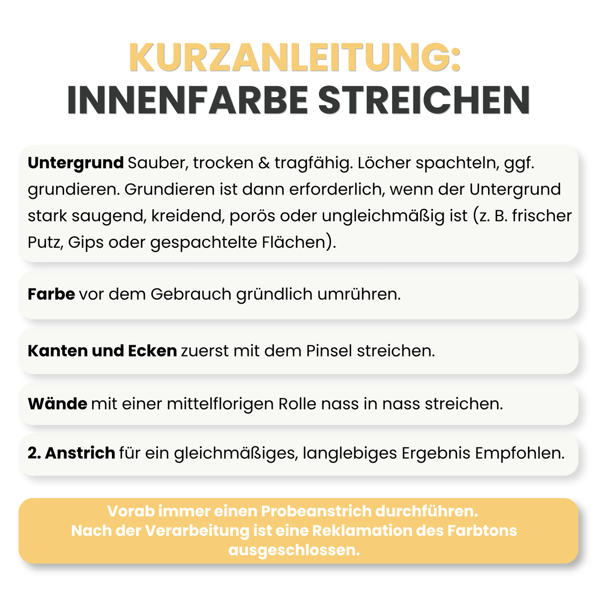 Premium Wandfarbe - Sunshine, Hochdeckend, Tropf- & Spritzgehemmt – Matt