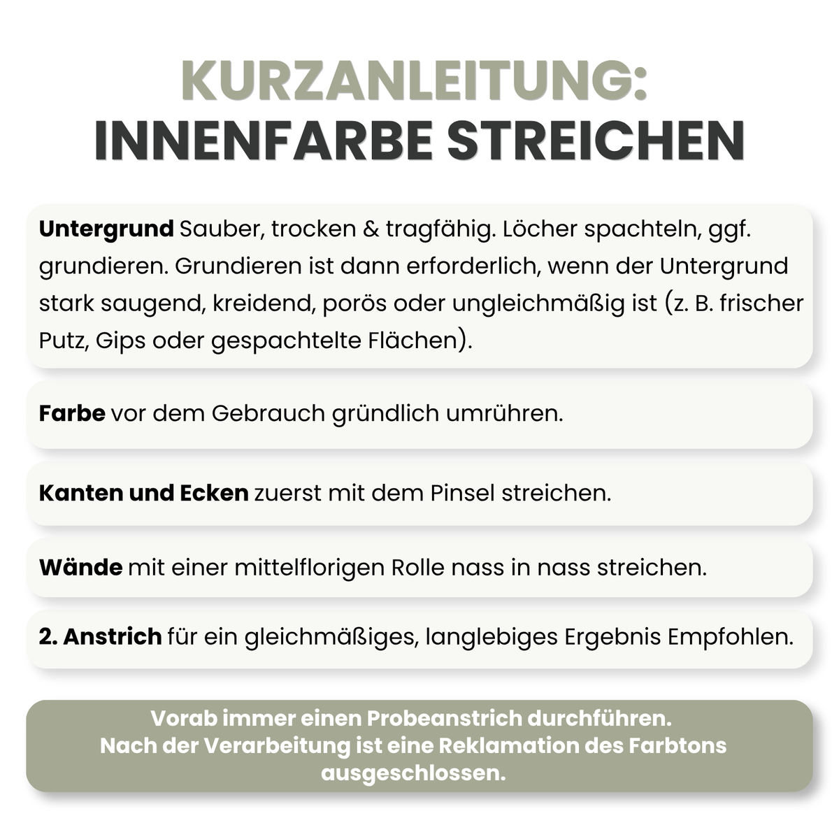 Premium Wandfarbe - Olive Light, Hochdeckend, Tropf- & Spritzgehemmt – Matt