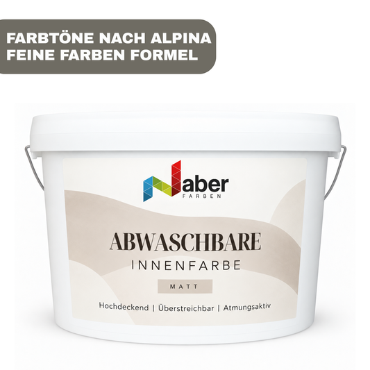 Abwaschbare Innenfarbe, Wandfarbe, Hochdeckend, Atmungsaktiv, Feine Farben, Farbwahl - MATT