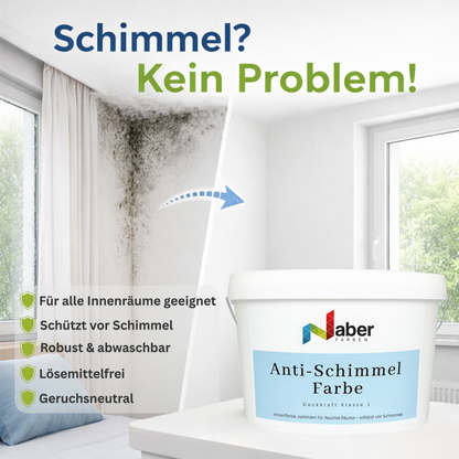 Antischimmelfarbe, Feuchtraumfarbe, WEISS - MATT