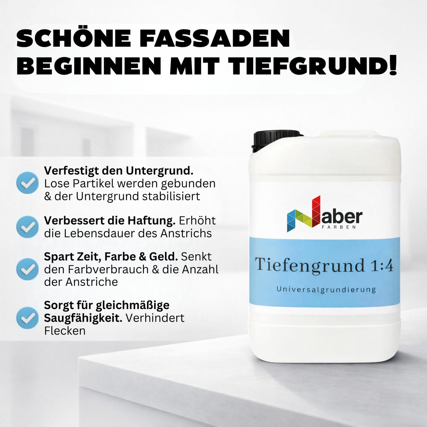 5 L Silikat Fassadenfarbe, Hausfarbe, Sockelfarbe, RAL Farbwahl - MATT