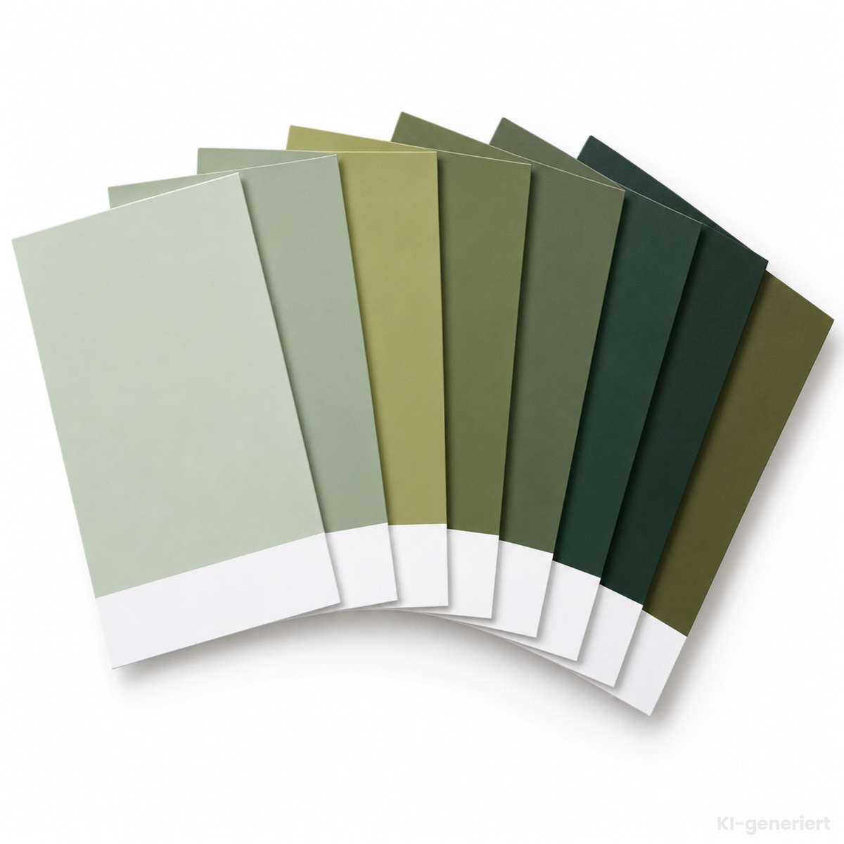 Farbkarten-Set Grün – 7 handbemalte Farbtöne im A6-Format