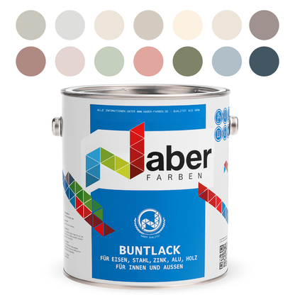 Buntlack, Kunstharzlack, Holz, Eisen, Metall, Farbwahl, Profi-Qualität - Seidenmatt