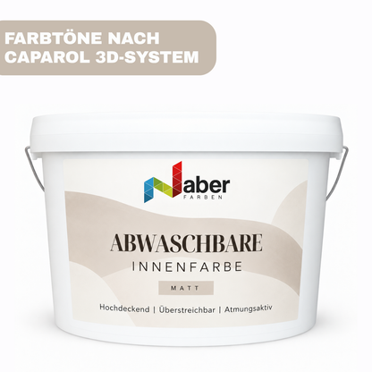 Abwaschbare Innenfarbe, Wandfarbe, nach Caparol 3D-System Plus Farbkarte - Matt