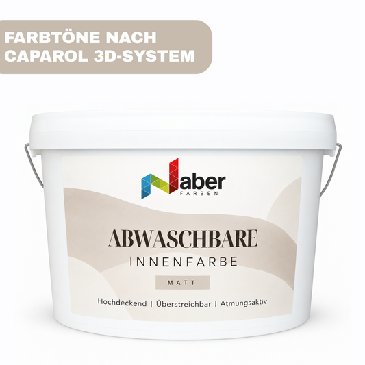 Abwaschbare Innenfarbe, Wandfarbe, nach Caparol 3D-System Plus Farbkarte - Matt