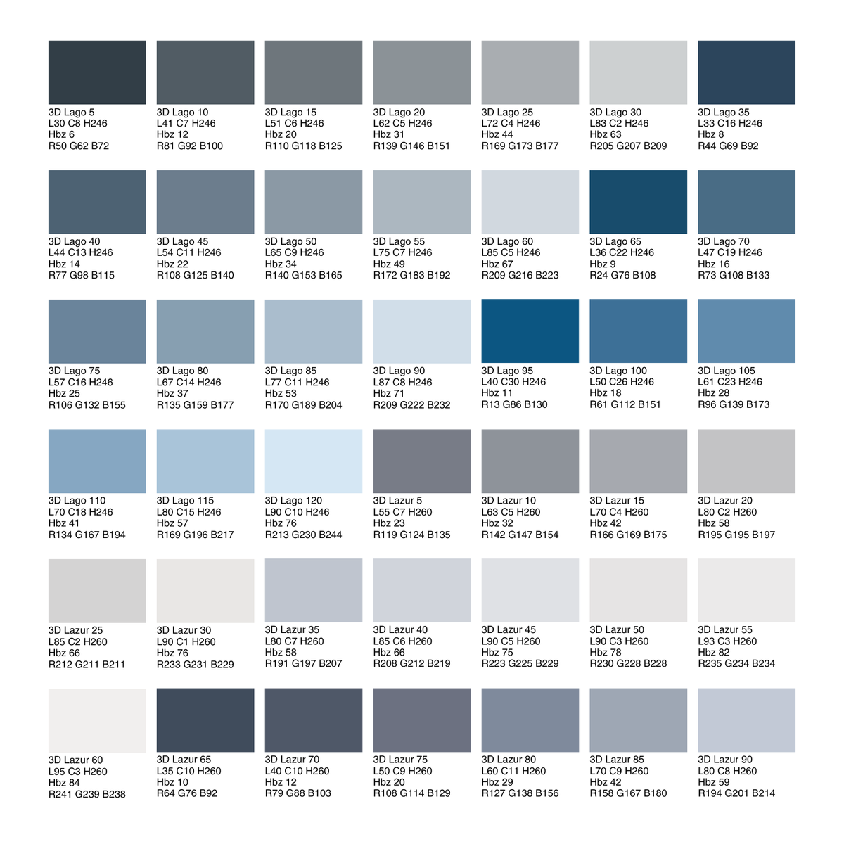 Acryl Fassadenfarbe, Hausfarbe, Außenfarbe, nach Caparol 3D-System Plus Farbkarte - Matt