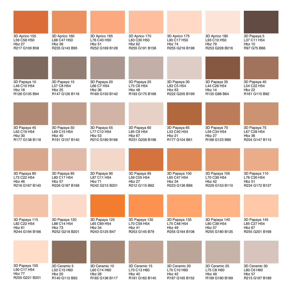 Acryl Fassadenfarbe, Hausfarbe, Außenfarbe, nach Caparol 3D-System Plus Farbkarte - Matt