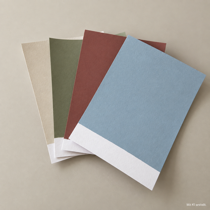 Handbemalte Farbkarte – A6-Format, Deinen Wunschfarbton zuhause testen