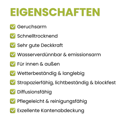 Acryl Buntlack 3 in 1, Möbellack, Möbelfarbe, Hozlack, Geruchsneutral, Kindersicher, nach Caparol 3D-System Plus Farbkarte - Seidenmatt