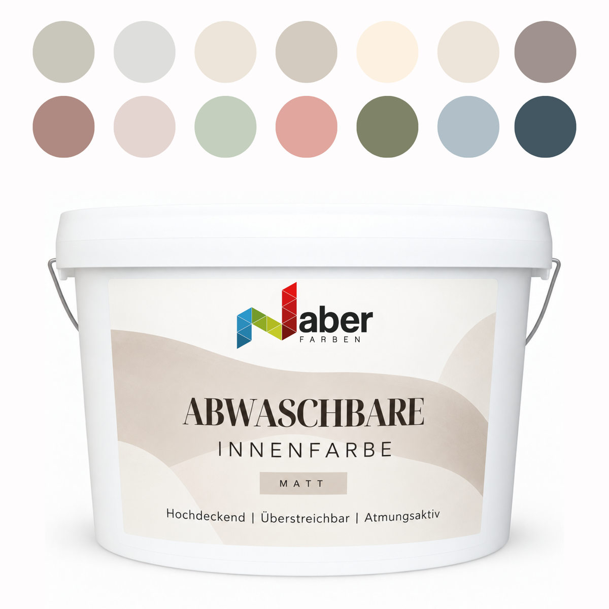 Abwaschbare Innenfarbe, Premium Wandfarbe, Scheuerbeständig, Atmungsaktiv, Farbwahl – MATT