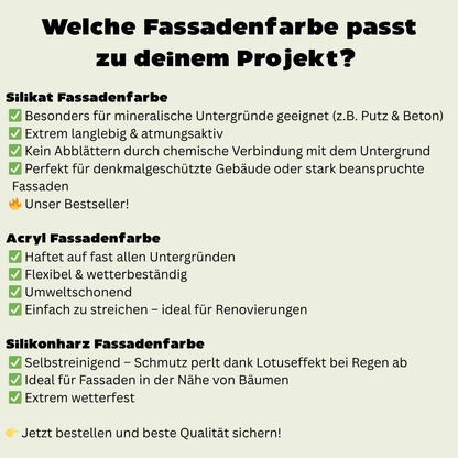 12,5 L Silikonharz Fassadenfarbe, Lotuseffekt, RAL Farbwahl - MATT